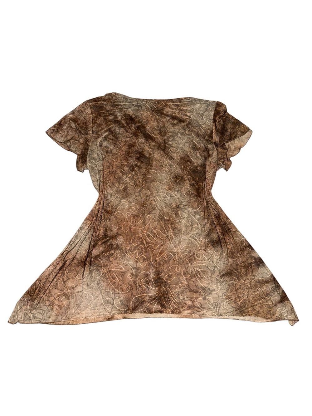 Brown Detailed Short Sleeve Top - Picture 3 of 5